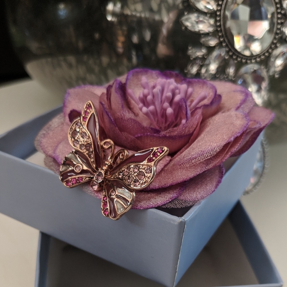 Liz Claiborne purple butterfly pin